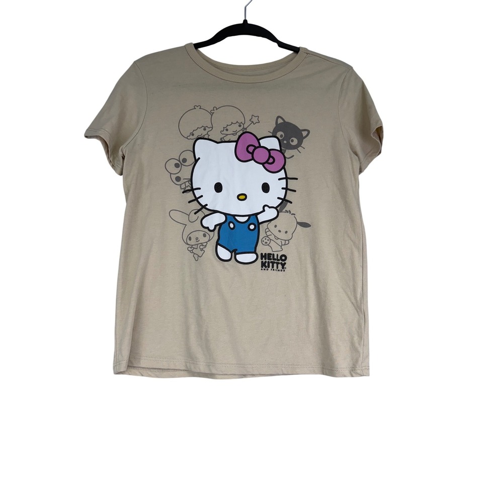 Sanrio Hello Kitty and Friends Graphic T-Shirt Tan Beige XS Short Sleeve Tee